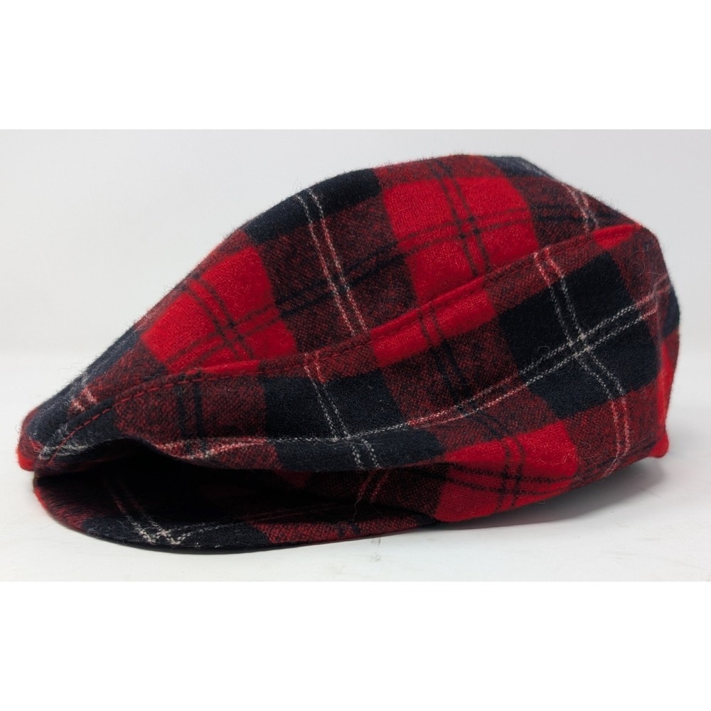 Pendleton Wool Plaid Flat Cap Hat Extra Large Red… - image 2